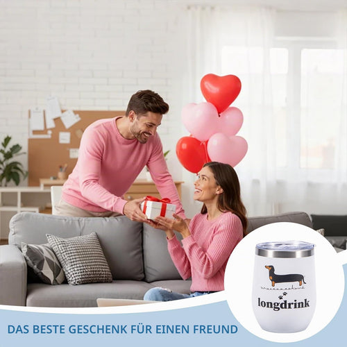 trabag Dackel-Thermobecher mit Deckel, 350 ml