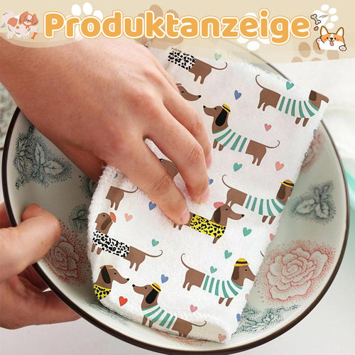 Dackel-Geschirrtücher – 4er-Set, 40 × 60 cm von MOAZIFI