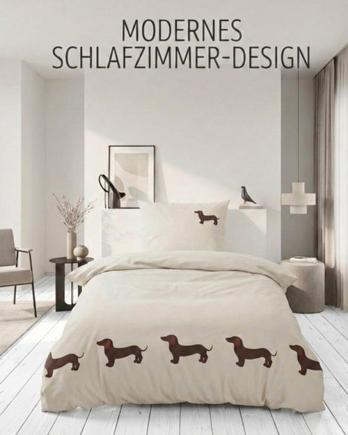 Trautesheim Dackel-Bettwäsche, 135 × 200 + 80 × 80 cm