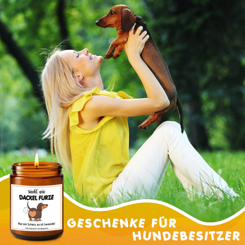 YYSWSAKY Dackel-Duftkerze mit Lavendelduft