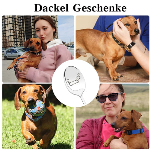 Bluckincle Dackel-Kaffeelöffel aus Edelstahl, 19,5 cm