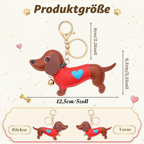 Brauner Dackel-Schlüsselanhänger von SULIKJHUI