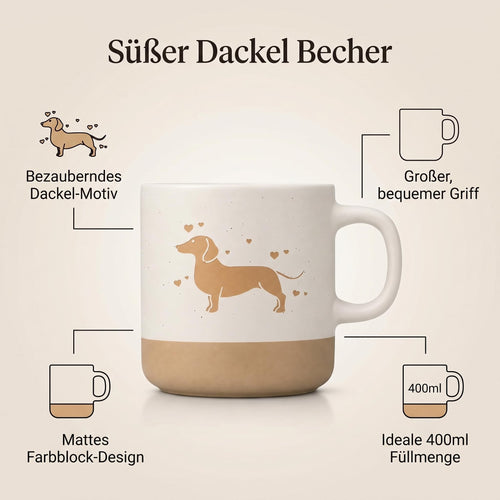 PIujsym Dackel-Tasse mit Gravur, 360 ml