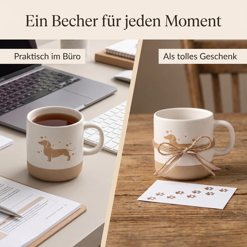 PIujsym Dackel-Tasse mit Gravur, 360 ml