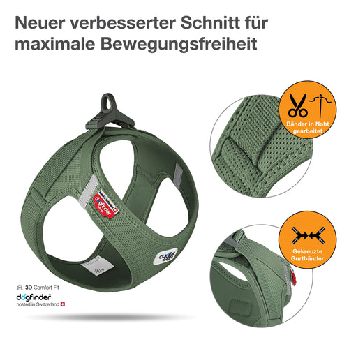 curli Clasp Air-Mesh Hundegeschirr, Moss, Größe M