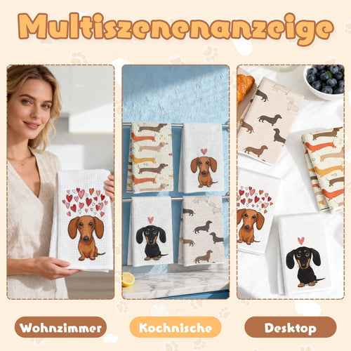 Dackel-Geschirrtücher – 4er-Set, 40 × 60 cm von RgitFzi