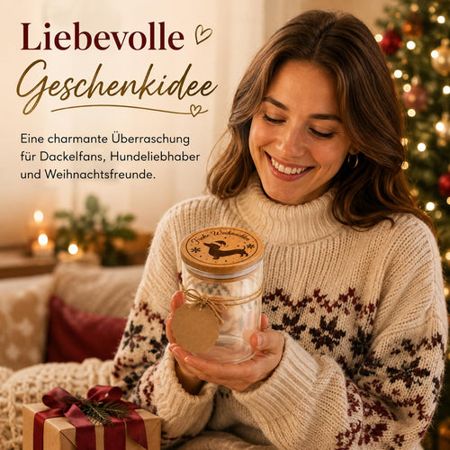 PIujsym Dackel-Vorratsglas „Frohe Weihnachten“, 800 ml