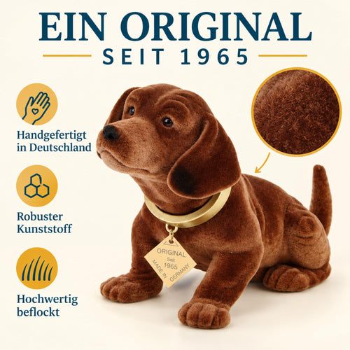 Rakso Wackeldackel in Braun, 19 cm