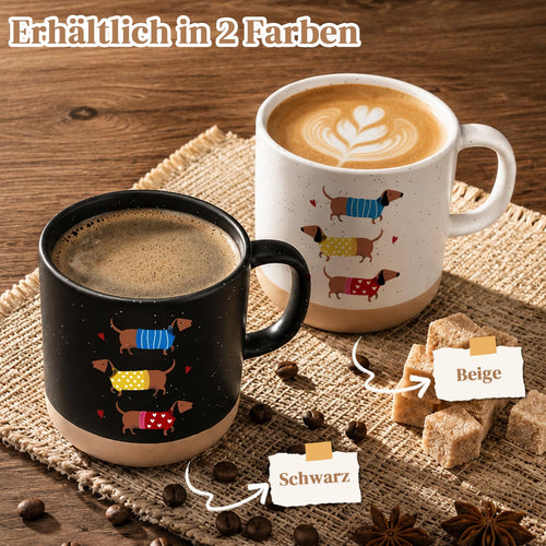 Dackel-Tasse in Beige, 360 ml von Joymaking