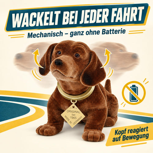 Rakso Wackeldackel in Braun, 19 cm