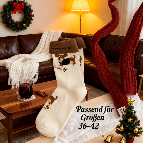 Dackel-Socken von MKLG – 4 Paar, Größe 36–42
