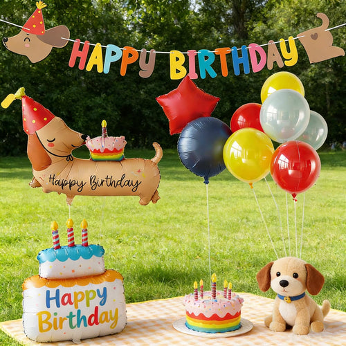 Dackel-Ballonset Happy Birthday von DuoLiAnLiang