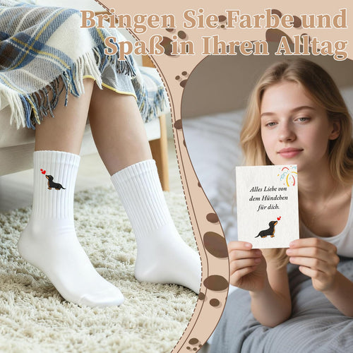 Dackel-Socken-Geschenkset mit Anhänger von MOAZIFI