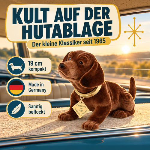Rakso Wackeldackel in Braun, 19 cm