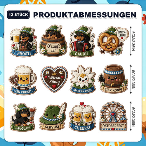 Dackel-Oktoberfest-Anstecker – 12er-Set