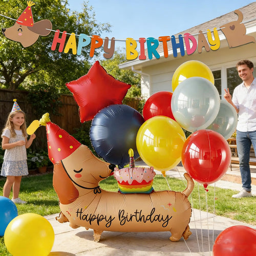Dackel-Ballonset Happy Birthday von DuoLiAnLiang