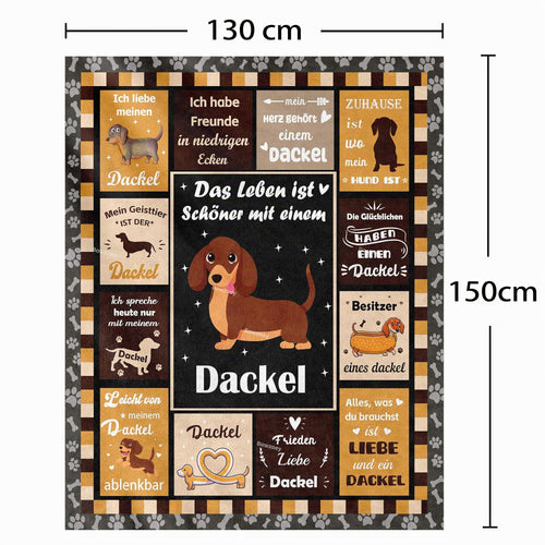 Bawzoey Dackel-Kuscheldecke, 150 × 130 cm