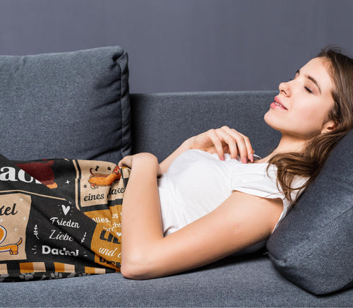Bawzoey Dackel-Kuscheldecke, 150 × 130 cm