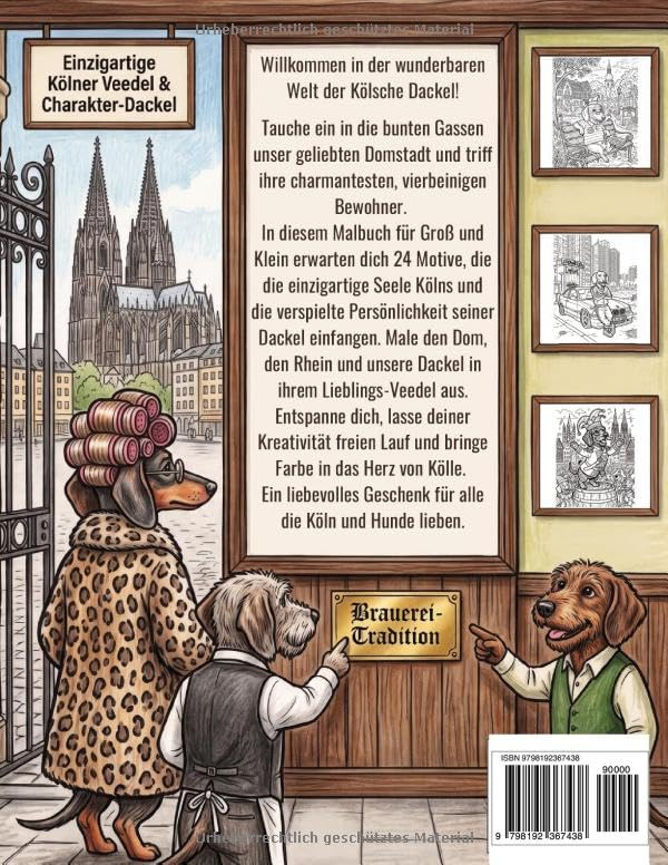 Kölsche Dackel – Rückseite und Einblicke in die Ausmalmotive